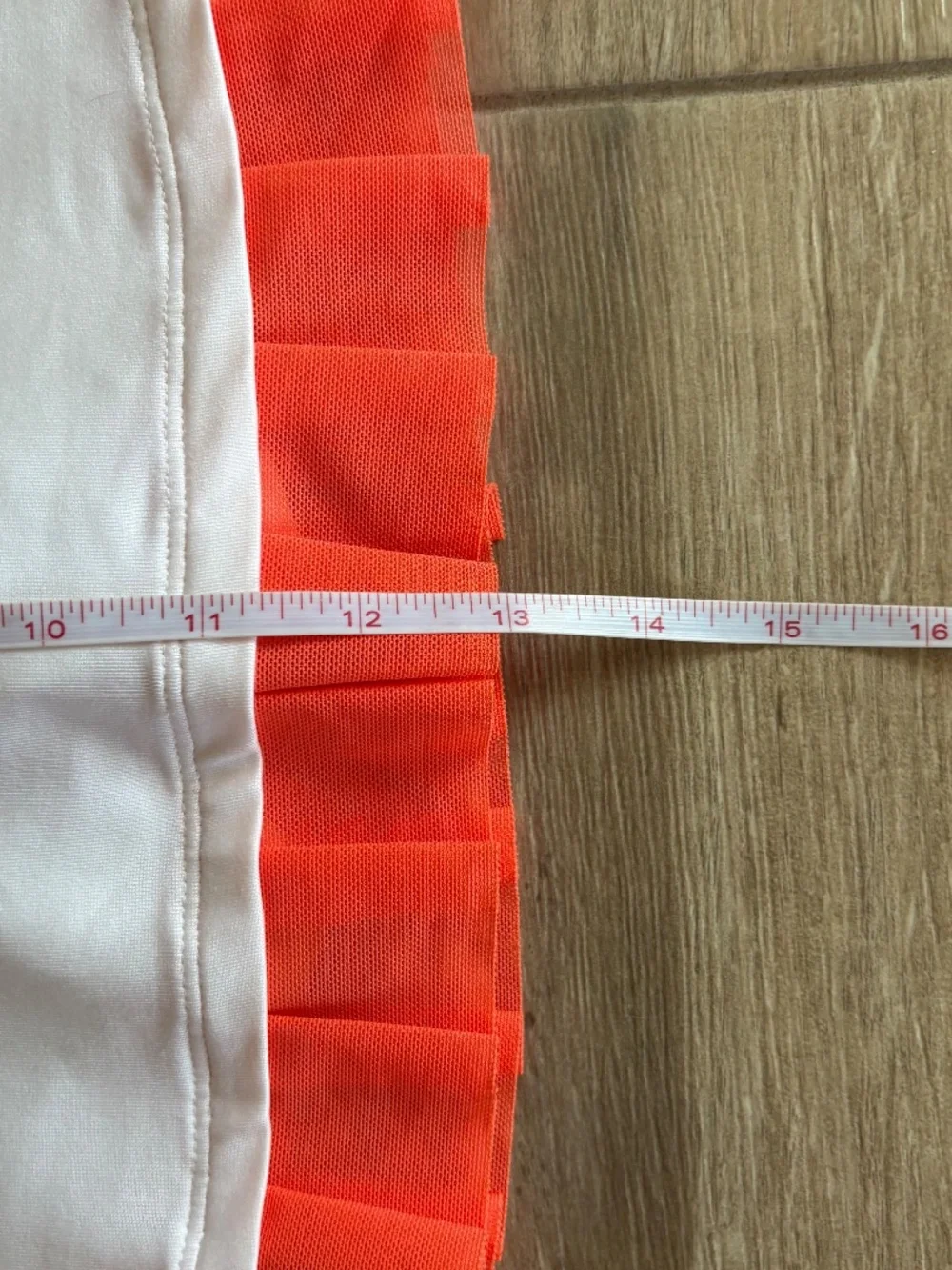 Nike Dri-Fit Tennis Skort Womens Large White Orange Ruffle Summer Preppy Golf